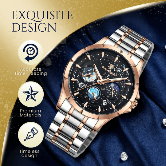 Troy | Men’s Moon Phase Multifunction Quartz Watch | 42mm