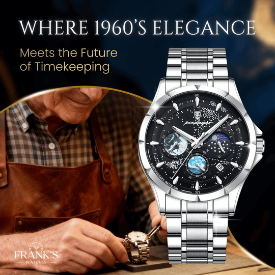 Troy | Men’s Moon Phase Multifunction Quartz Watch | 42mm