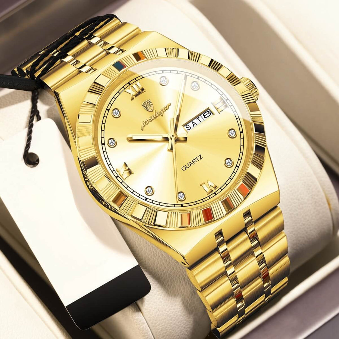 Ashbourne | Stainless Steel Band Luxury Quartz Watch | 41.5mm