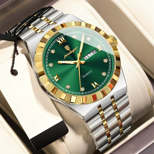 Ashbourne | Stainless Steel Band Luxury Quartz Watch | 41.5mm