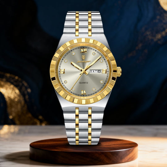 Ashbourne | Stainless Steel Band Luxury Quartz Watch | 41.5mm