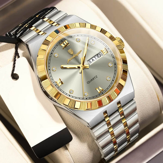 Ashbourne | Stainless Steel Band Luxury Quartz Watch | 41.5mm