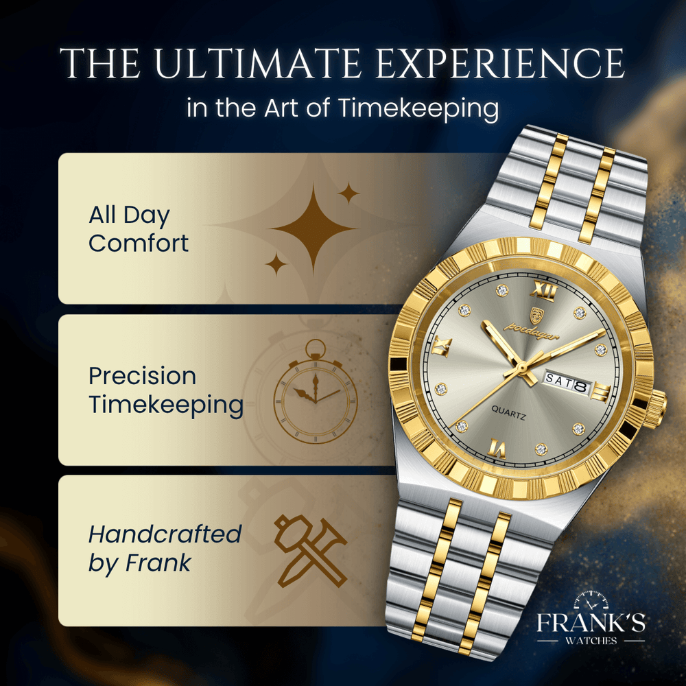 Ashbourne | Stainless Steel Band Luxury Quartz Watch | 41.5mm