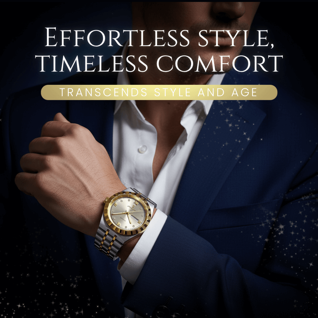 Ashbourne | Stainless Steel Band Luxury Quartz Watch | 41.5mm