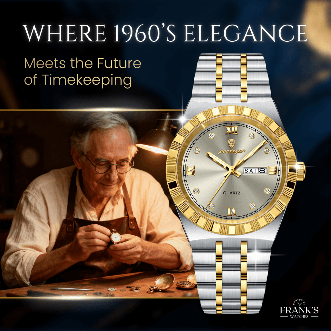 Ashbourne | Stainless Steel Band Luxury Quartz Watch | 41.5mm