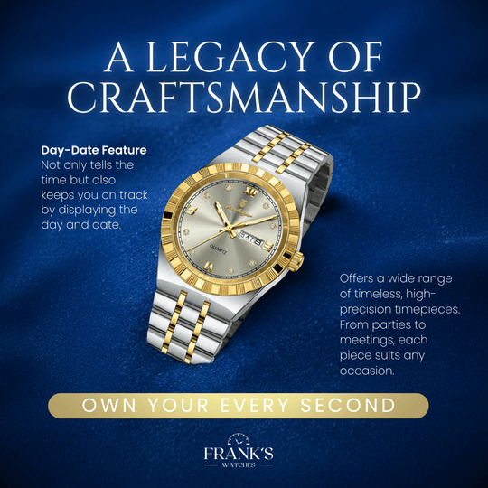 Ashbourne | Stainless Steel Band Luxury Quartz Watch | 41.5mm