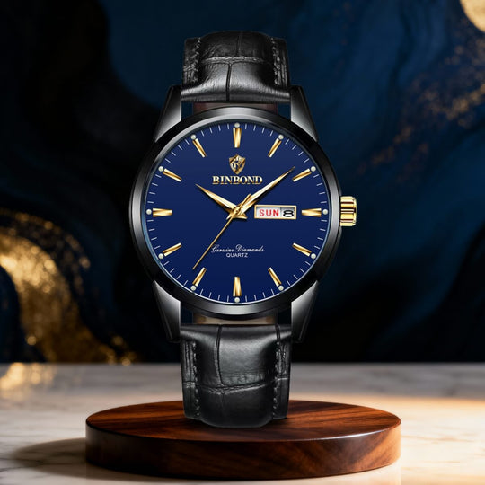 Atwell | Men’s Classic Leather Band Quartz Watch | 42mm