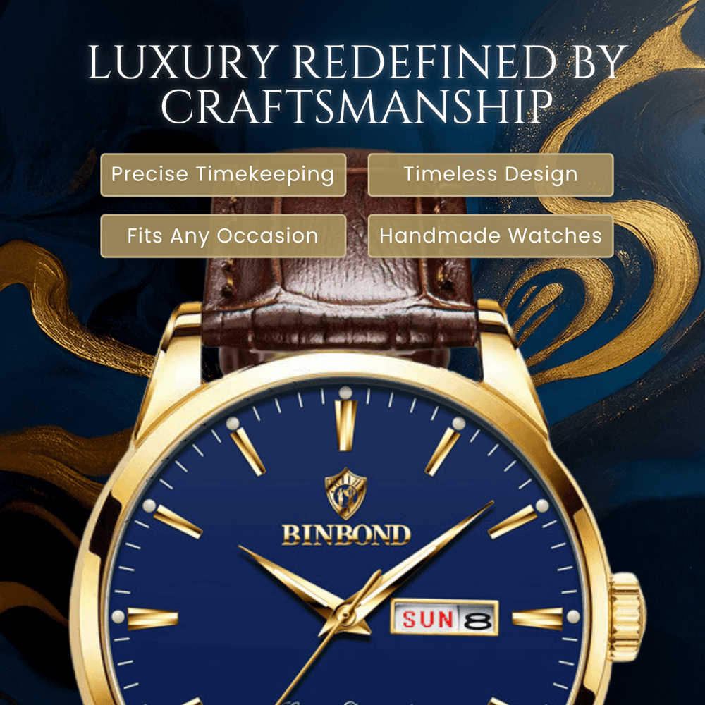 Atwell | Men’s Classic Leather Band Quartz Watch | 42mm