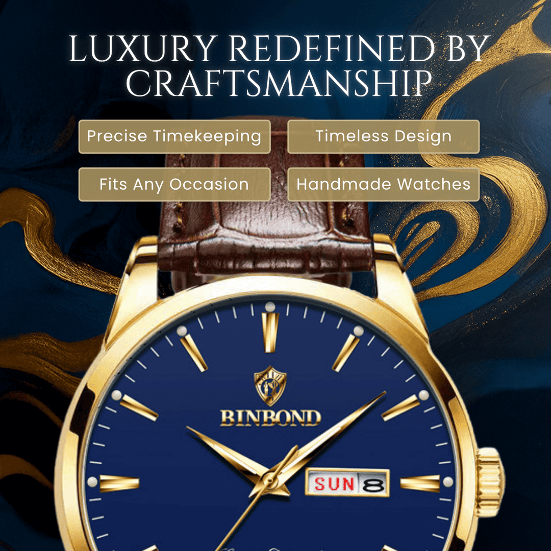 Atwell | Men’s Classic Leather Band Quartz Watch | 42mm