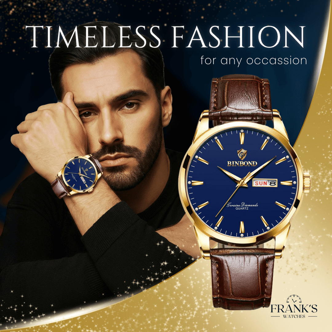 Atwell | Men’s Classic Leather Band Quartz Watch | 42mm