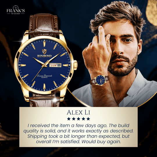 Atwell | Men’s Classic Leather Band Quartz Watch | 42mm