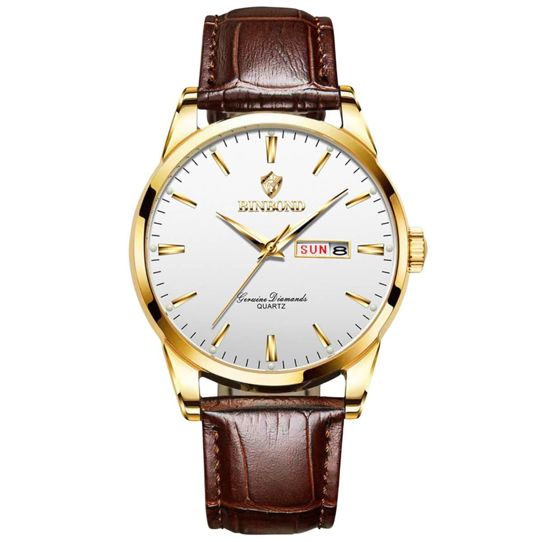 Atwell | Men’s Classic Leather Band Quartz Watch | 42mm