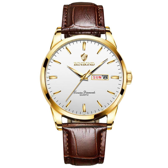 Atwell | Men’s Classic Leather Band Quartz Watch | 42mm