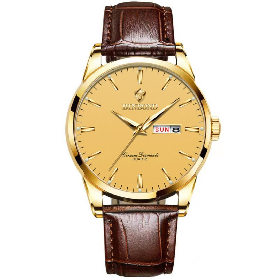 Atwell | Men’s Classic Leather Band Quartz Watch | 42mm