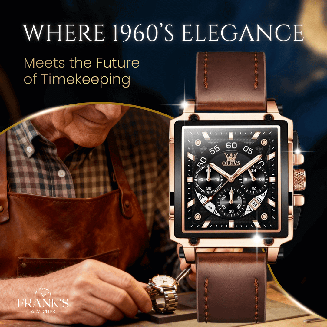 Barrington | Ascend Rectangular Business Chronograph Watch | 42×45mm