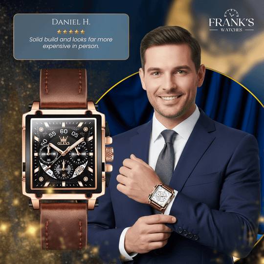 Barrington | Ascend Rectangular Business Chronograph Watch | 42×45mm