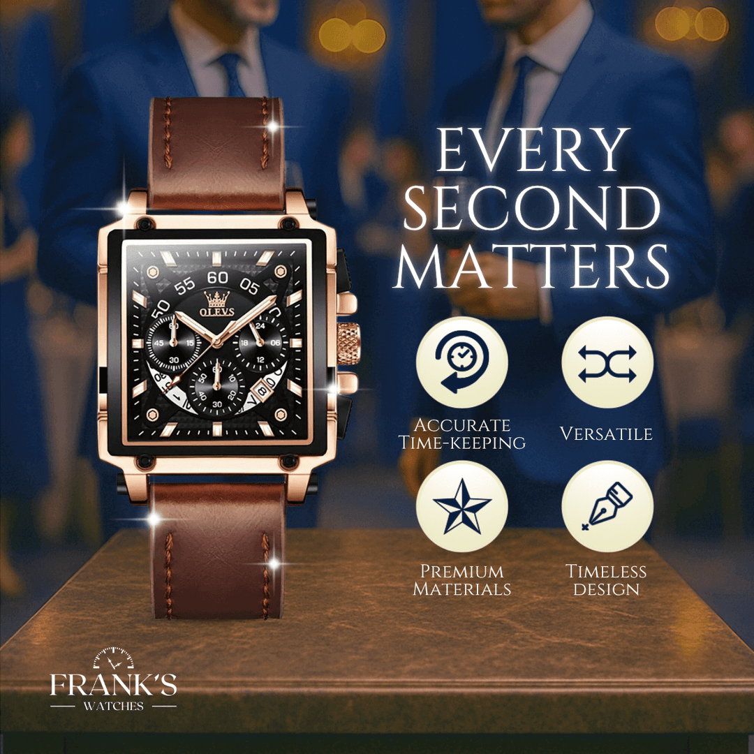 Barrington | Ascend Rectangular Business Chronograph Watch | 42×45mm