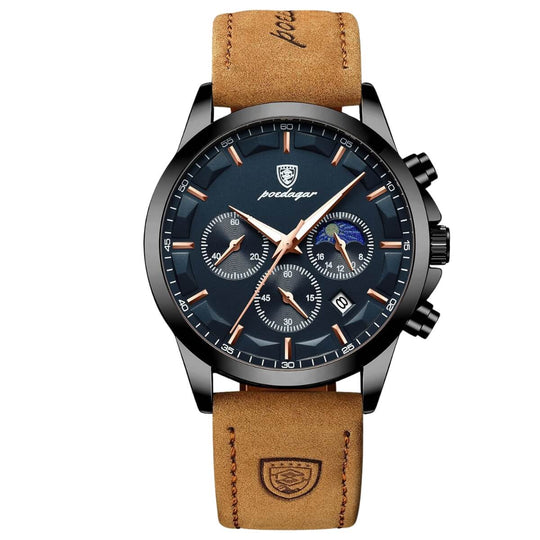 Beckford | Men’s Moon Phase Chronograph Quartz Watch | 43mm