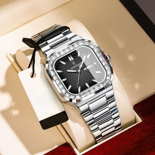 Calder | Stainless Steel Band Analog Quartz Watch | 41mm