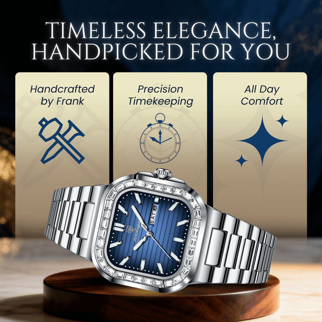 Calder | Stainless Steel Band Analog Quartz Watch | 41mm