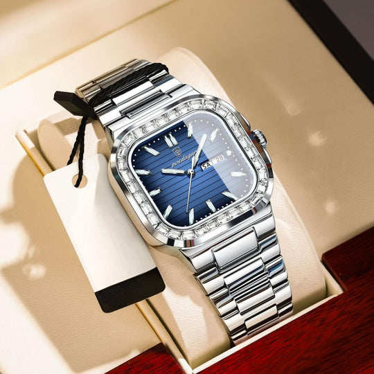 Calder | Stainless Steel Band Analog Quartz Watch | 41mm