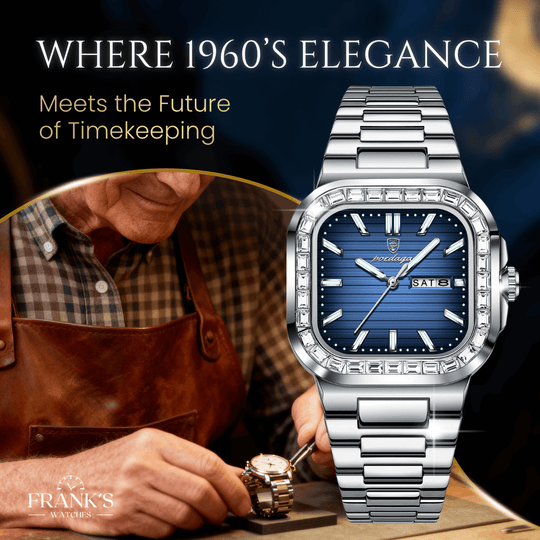 Calder | Stainless Steel Band Analog Quartz Watch | 41mm