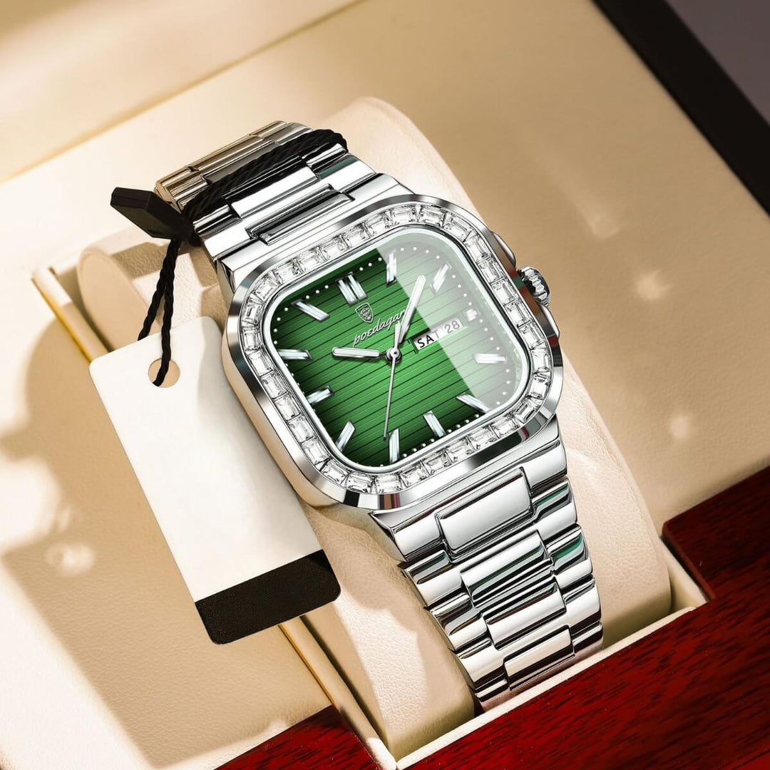 Calder | Stainless Steel Band Analog Quartz Watch | 41mm