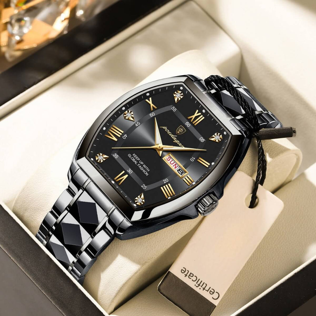 Callister | Men’s Barrel Case Quartz Calendar Watch | 42mm