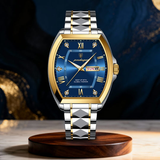 Callister | Men’s Barrel Case Quartz Calendar Watch | 42mm