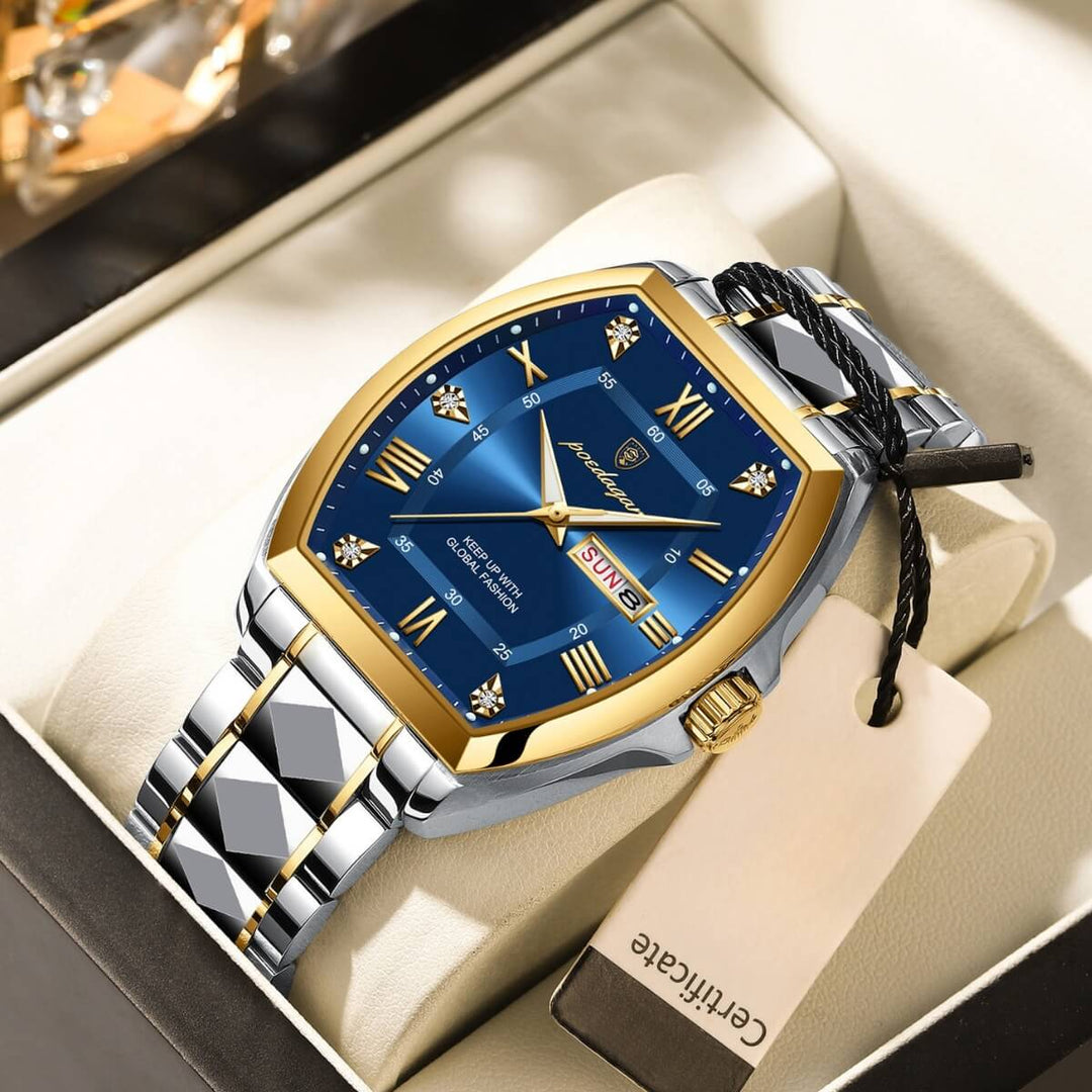 Callister | Men’s Barrel Case Quartz Calendar Watch | 42mm