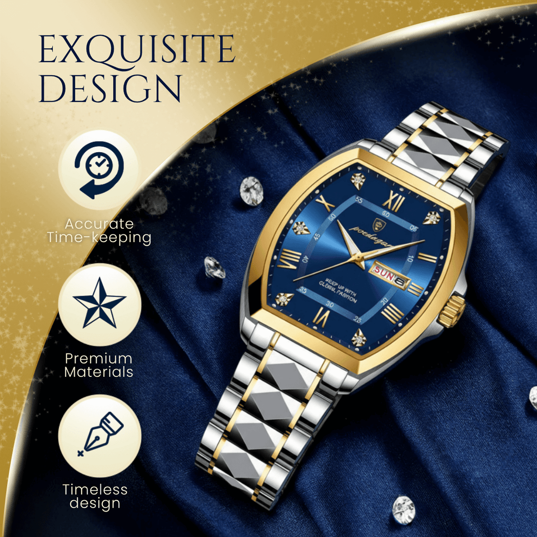 Callister | Men’s Barrel Case Quartz Calendar Watch | 42mm