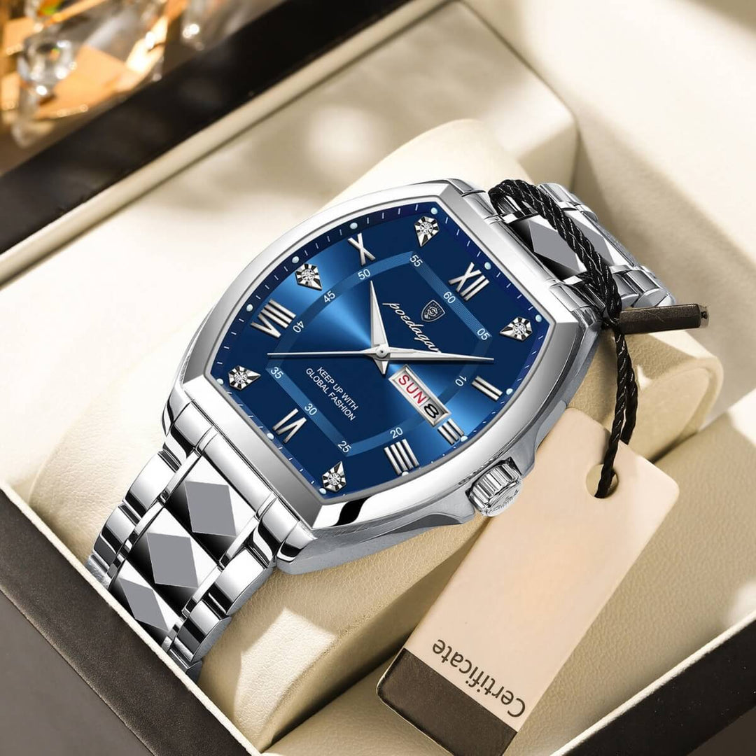 Callister | Men’s Barrel Case Quartz Calendar Watch | 42mm