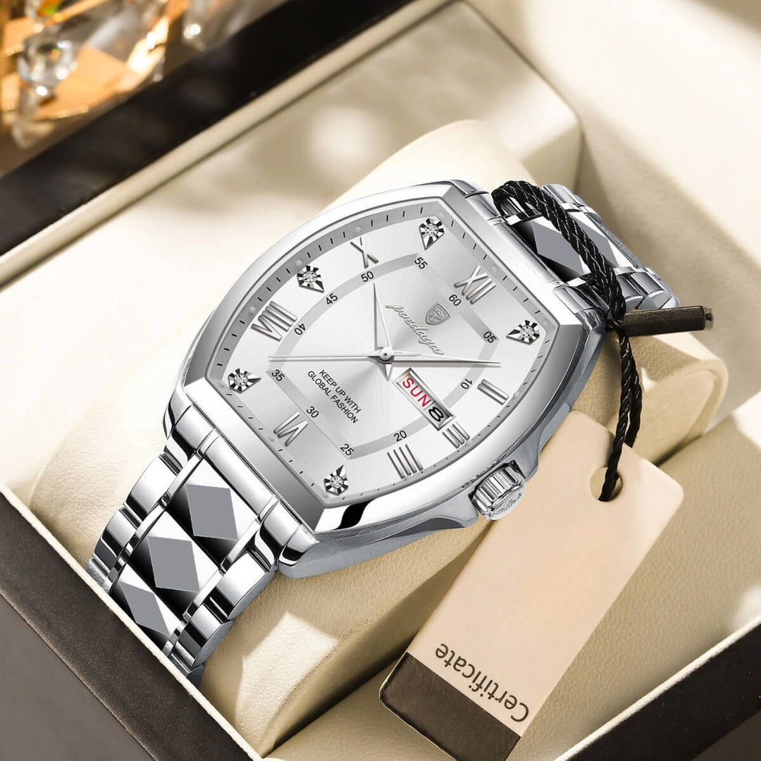 Callister | Men’s Barrel Case Quartz Calendar Watch | 42mm