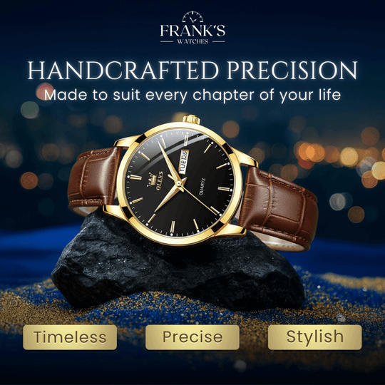 Calloway | Men’s Classic Leather Band Quartz Watch | 39mm