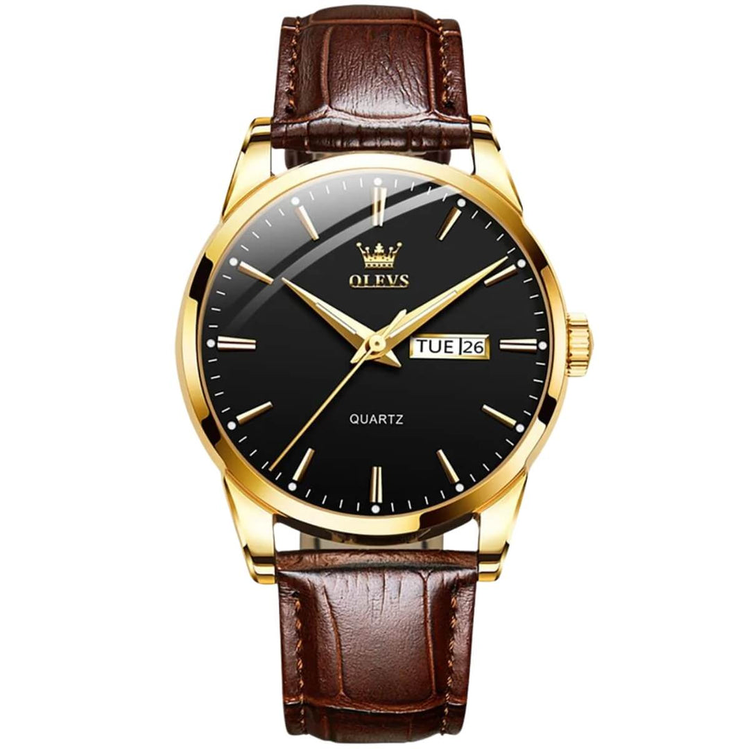 Calloway | Men’s Classic Leather Band Quartz Watch | 39mm