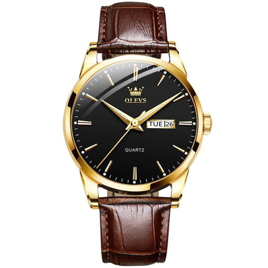 Calloway | Men’s Classic Leather Band Quartz Watch | 39mm