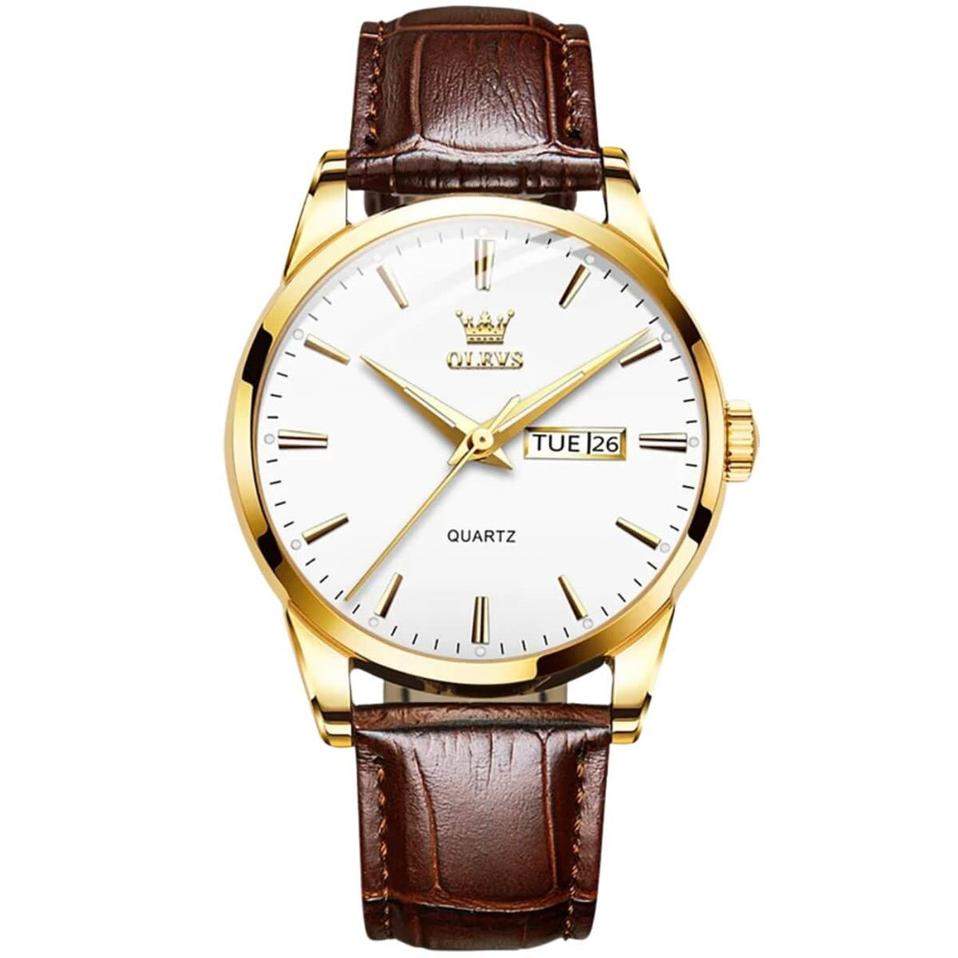 Calloway | Men’s Classic Leather Band Quartz Watch | 39mm