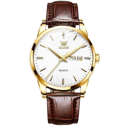 Calloway | Men’s Classic Leather Band Quartz Watch | 39mm