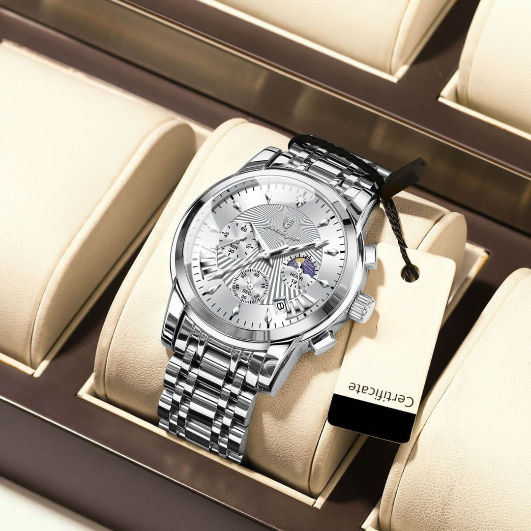 Clayden | Men’s Elegant Multifunction Business Quartz Watch | 41.5mm