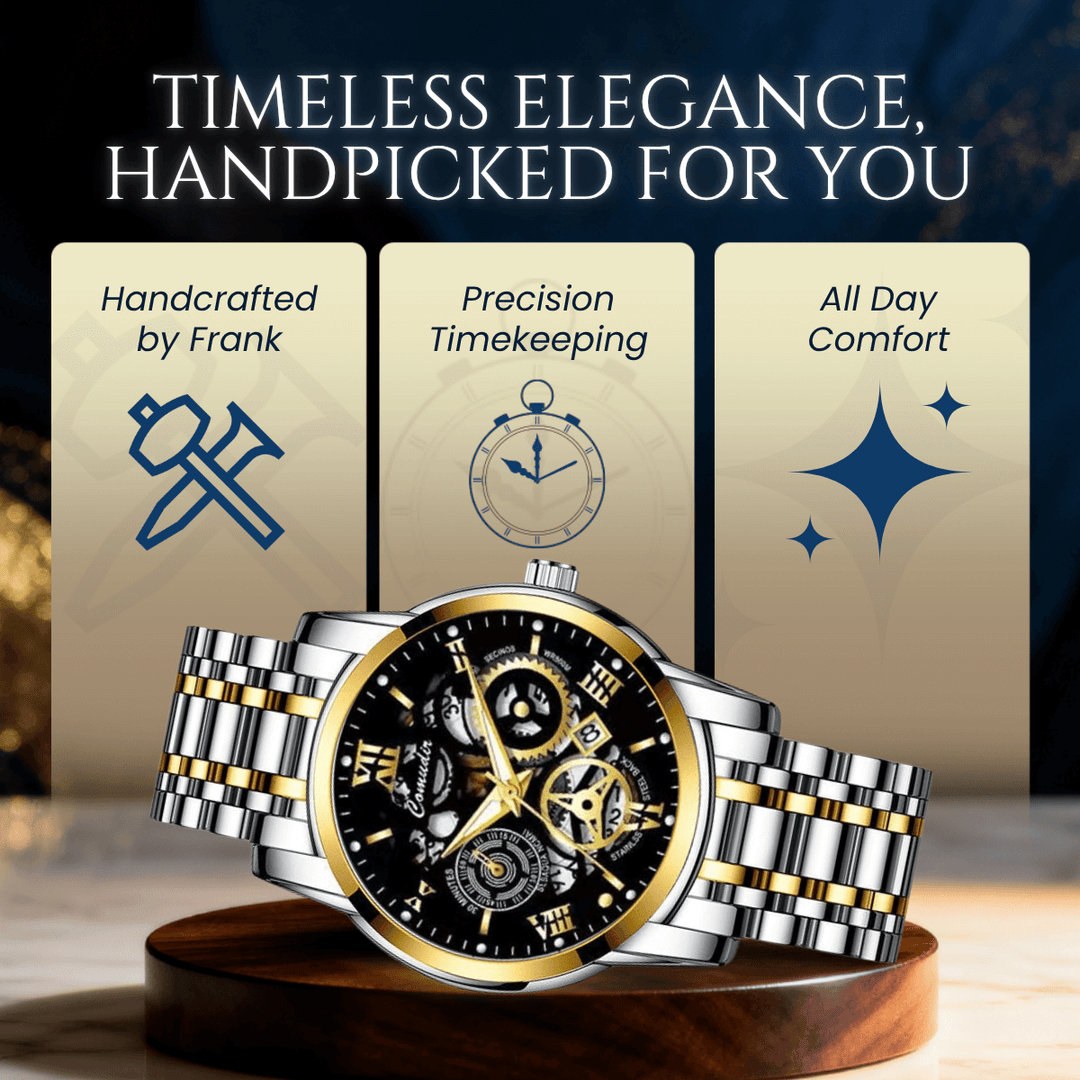 Clayton | Men’s Skeleton Stainless Steel Quartz Watch | 40.5mm