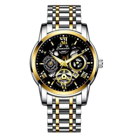 Clayton | Men’s Skeleton Stainless Steel Quartz Watch | 40.5mm