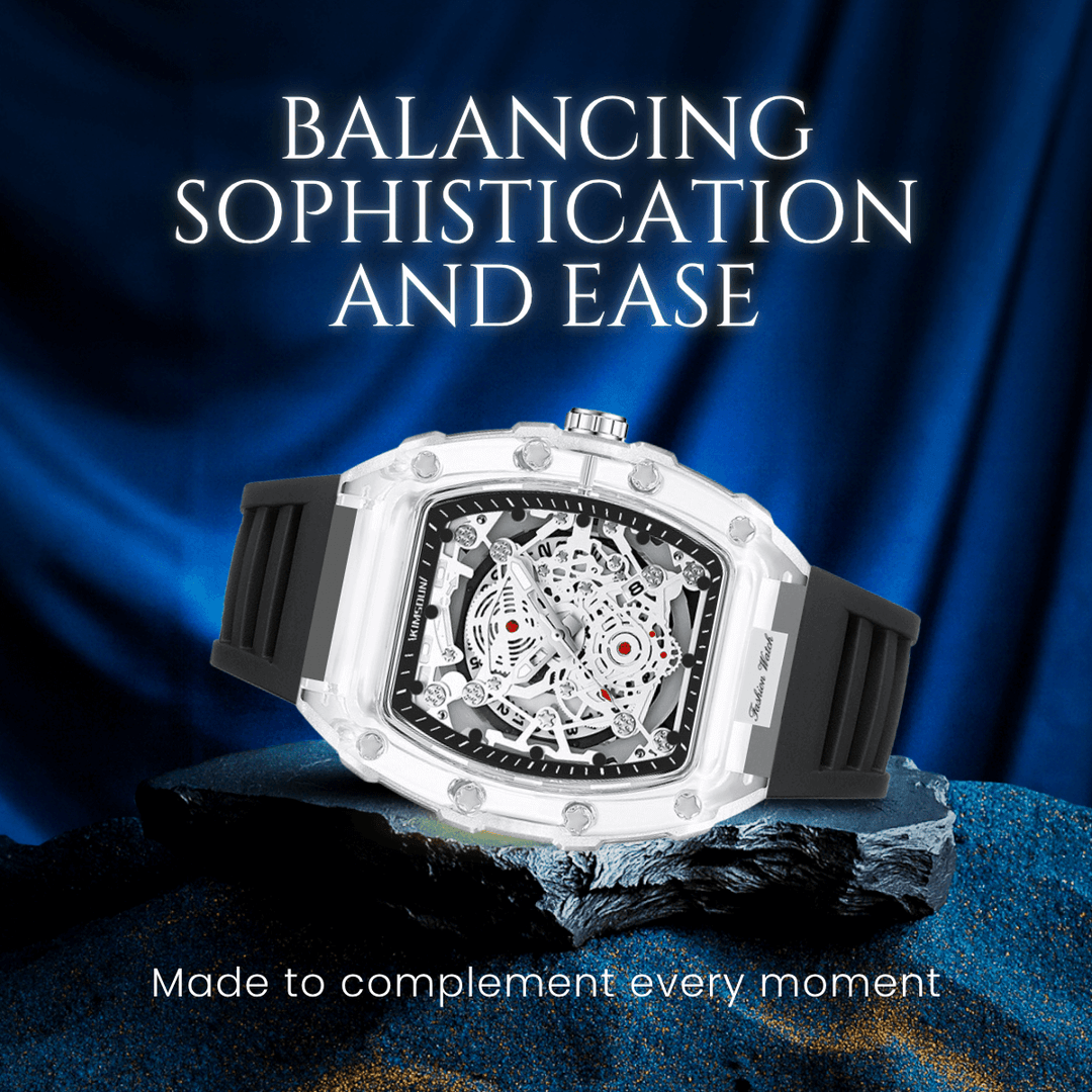 Dawson | Transparent Skeleton Quartz Sport Watch | 47mm