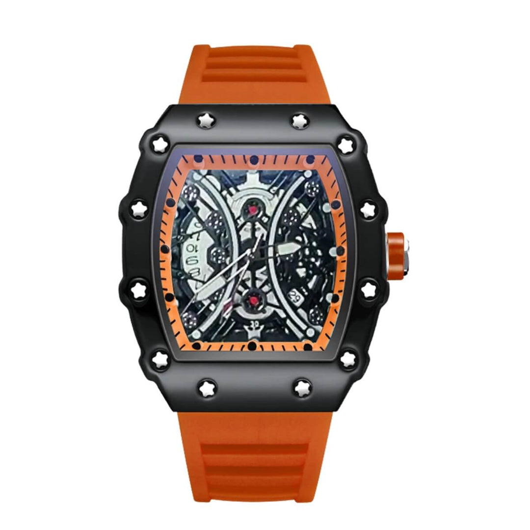 Edison | Men’s Barrel-Shape Skeleton Quartz Watch | 43mm