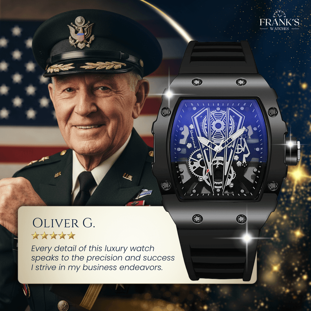 Garrick | Men’s Barrel-Case Skeleton Quartz Watch | 42mm