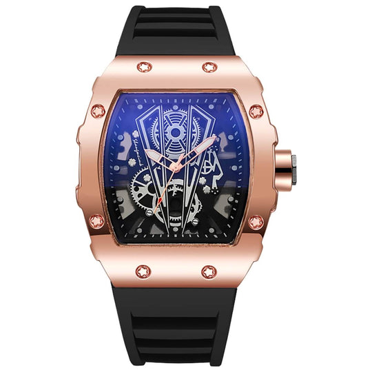 Garrick | Men’s Barrel-Case Skeleton Quartz Watch | 42mm