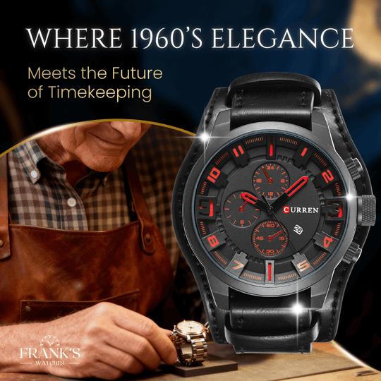 Graydon | Men’s Genuine Leather Chronograph Quartz Watch | 43mm