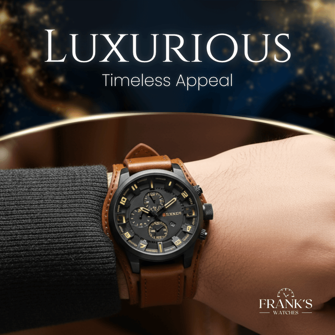 Graydon | Men’s Genuine Leather Chronograph Quartz Watch | 43mm