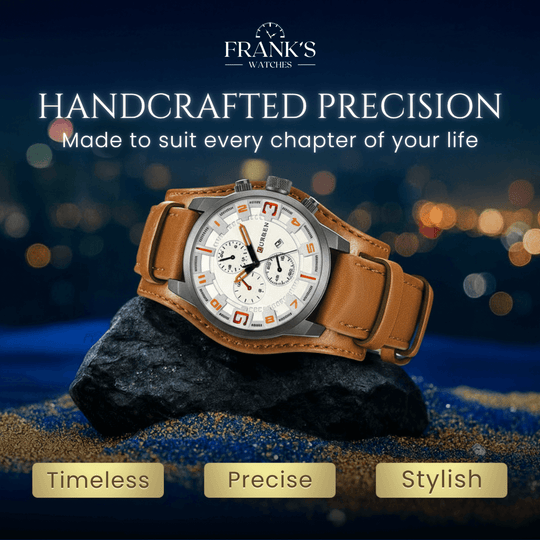 Graydon | Men’s Genuine Leather Chronograph Quartz Watch | 43mm