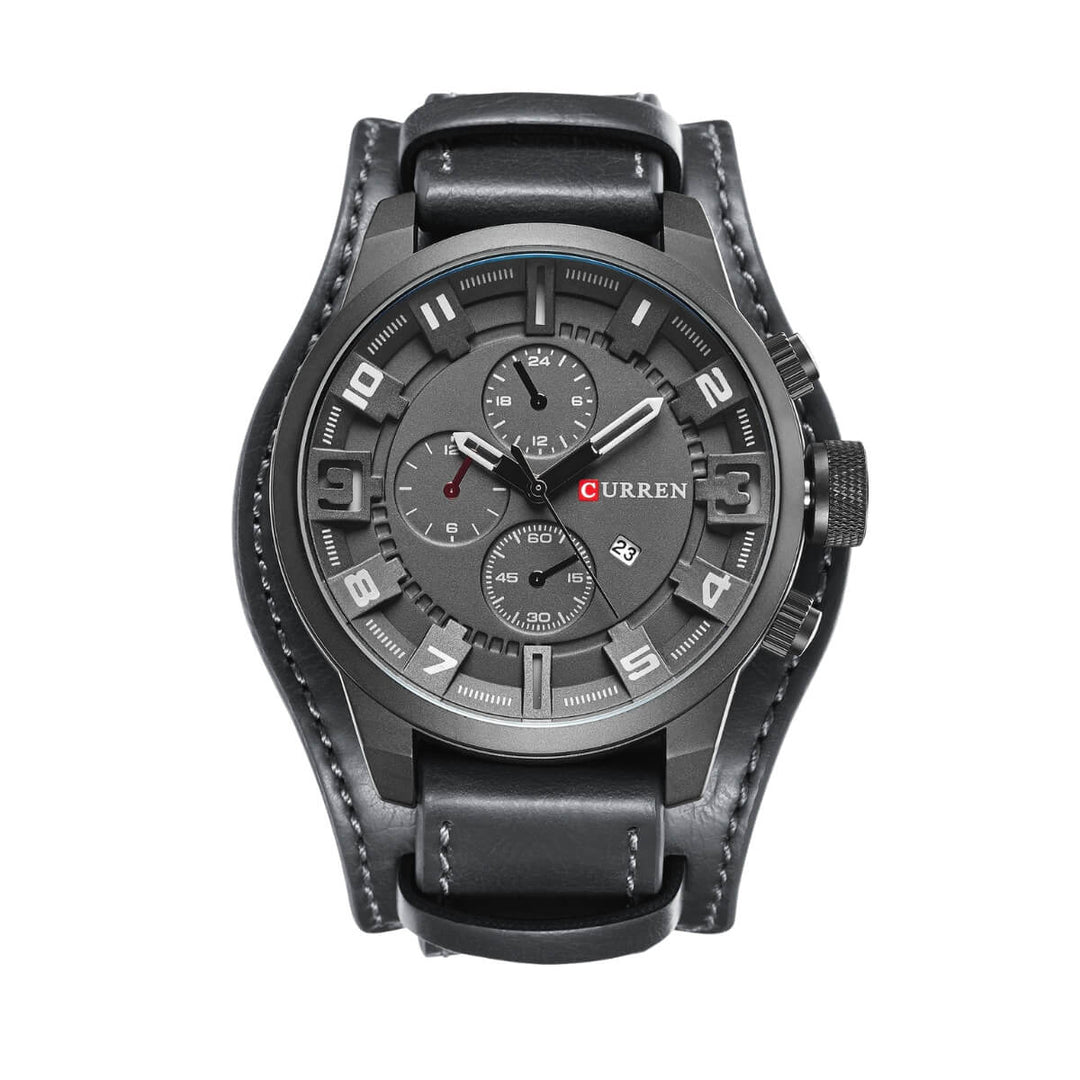 Graydon | Men’s Genuine Leather Chronograph Quartz Watch | 43mm