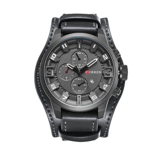 Graydon | Men’s Genuine Leather Chronograph Quartz Watch | 43mm